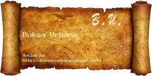 Buksa Urbána névjegykártya